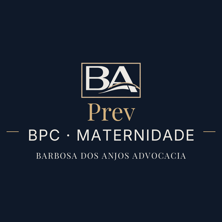 Selo do escritório Barbosa dos Anjos, letras BA com detalhe dourado